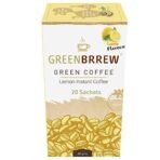 Greenbrrew Lemon Instant Coffee Premix | 100% Unroasted Arabica Coffee Beans | Green Coffee Extract ("PL-AAA") + Probiotics | Hot & Cold Coffee | 20 Sachets, 60g - Fast Shipping to USA & Canada - Image 2