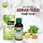 BASIC AYURVEDA Adrak Tulsi Cough Syrup 200 Ml | Botanical Extract Ayurvedic Recipe | - Fast UK Delivery - Image 3
