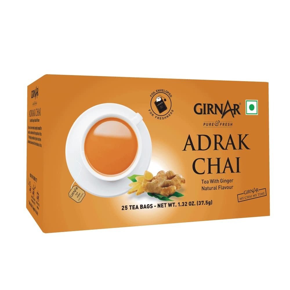 uk51WK5Yz3LEL-1.jpg Girnar Adrak Chai (25 Tea Bags) - Fast UK Delivery - Image 1