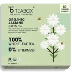 Teabox Organic Jasmine Green Tea 50 Teabags | Sourced From Madurai | For Calm Mind and Relaxation & Teabox Organic Turmeric Ginger Tulsi Green Tea 50 Teabagss - Fast UK Delivery - Image 3