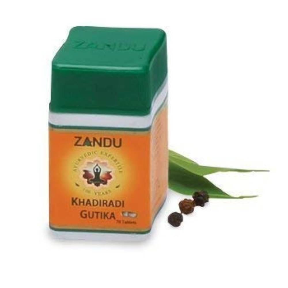 uk51XGA6gaaXL-1.jpg Zandu Khadiradi Gutika - 70 Tab (Pack of 3) - Fast UK Delivery - Image 1