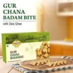 Dhampure Speciality Gur Chana Badam Bite, 400G | Jaggery Sweets | Chana Burfee Burfi - Fast UK Delivery - Image 4