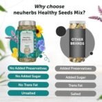 Neuherbs 5 in 1 Healthy seeds mix for weight management, Pumpkin, Sunflower, Watermelon, Flax & Chia Seeds | Improved digestion, healthy heart with Omega-3 & protein support- 200 g Trail mix seeds - Fast UK Delivery - Image 7