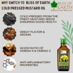 Bliss of Earth 2x500ML Certified Organic Mustard Oil For Cooking & Hair, Cold Pressed, Hexane Free (Pet bottle) Pack Of 2 - Fast UK Delivery - Image 7