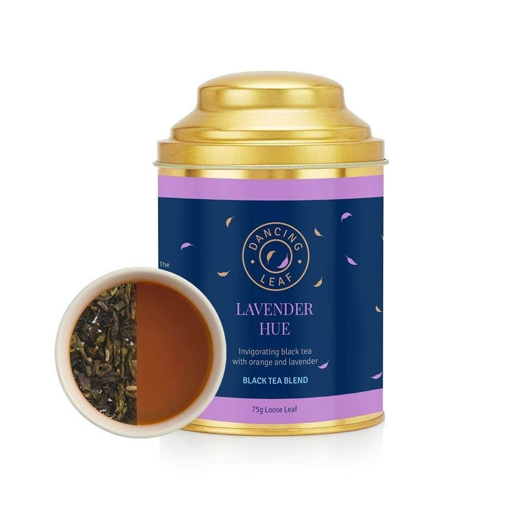 uk51atZmgInUL-1.jpg Dancing Leaf Lavender Hue | Black Tea, Orange Flowers, Lavender Flowers & Lavender | Black Tea Blend | Loose Leaf Tin (75 GMS) - Fast Shipping to USA & Canada - Image 1