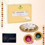 Dhampurgreen Gur Besan Laddu Diwali Sweets Gift Hamper,1 Diya & Greeting Card - Indian Sweets | Mithai | Gift, 900grams - Fast UK Delivery - Image 4