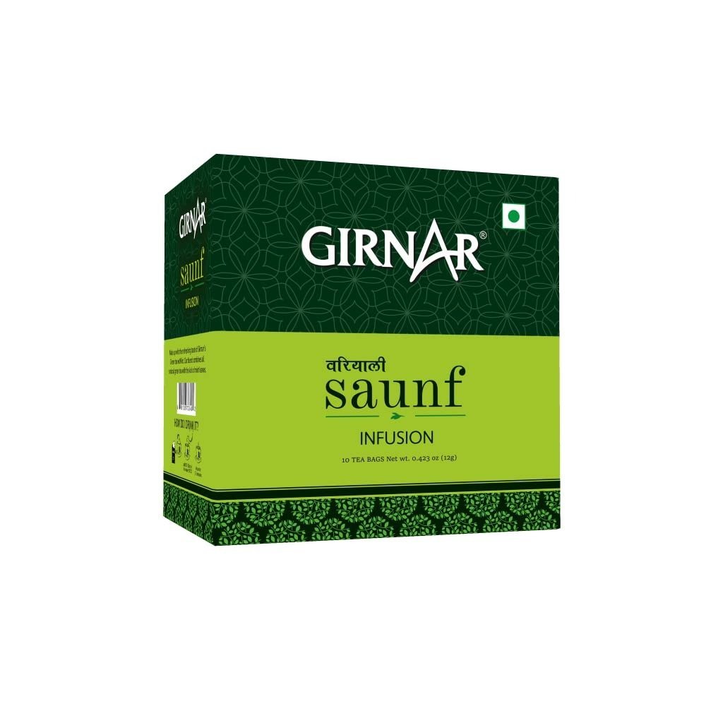 uk51bRPSwbQWL-1.jpg Girnar Saunf Infusion (10 Dip Bags) - Fast UK Delivery - Image 1