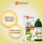 KRISHNA'S HERBAL & AYURVEDA Lauki Amla Juice - 500 Ml (Pack Of 2) Fresh Lauki And Cold Pressed Amla Juice | Strengthens Digestive System| Helpful In Sugar Levels - Fast UK Delivery - Image 3