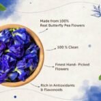 Neuherbs Butterfly Pea Flower Tea 30g (Pack of 1) Herbal Loose Leaf Tea To Promote Skin Health |100% Clean, Natural & Pure | Rich In Antioxidant | Caffeine Free Tea - Fast UK Delivery - Image 3