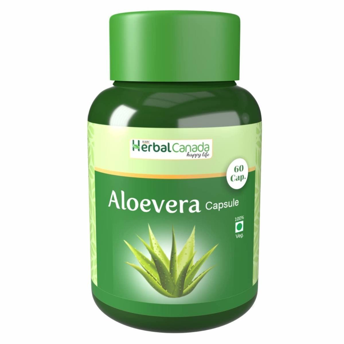 uk51gujxSH6-L-1.jpg Herbal Canada Aloe Vera Capsules for Skin & Hair Care, Pure Ayurvedic, Natural, Herbal Supplement, (60 Capsules) - Image 1