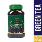 Karma Kettle Chai Country Elephant Green Tea - 100% Natural and Full of antioxidant, Help in Weight Loss - Loose Leaf Jar - 500 gms - Fast UK Delivery - Image 4