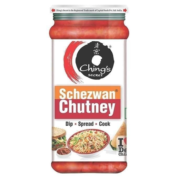 uk51hDoo8pFaL-1.jpg Chings Schezwan Chutney, 250g With Long Handle TableSpoon Kten - Fast UK Delivery - Image 1