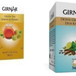 Girnar Green Tea Lemon & Honey (36 Tea Bags) + Girnar Detox Desi Kahwa Green Tea Bags (36 Tea Bags) | Pack of 2 | 180 gm Approx - Fast UK Delivery