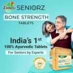 Zandu Seniorz BoneStrength Tablet, 60 Tablet, Clinically proven to Help Increase Bone Mineral Density & Collagen, Rich in Natural Calcium, Vitamin D3 | with Hadjod - Fast UK Delivery - Image 4