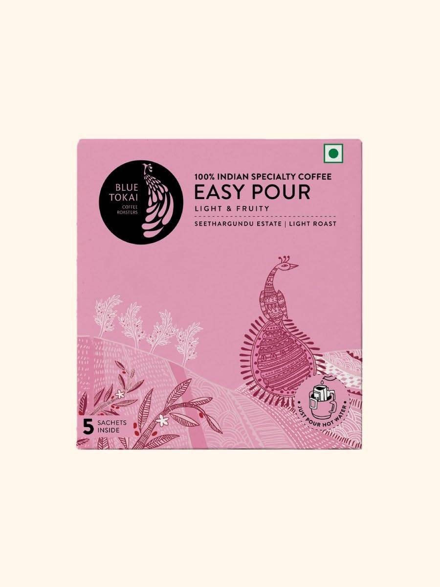 uk51ikLsqbKDL-1.jpg Blue Tokai Coffee Roasters Coffee Easy Pour Light Roast-Seethargundu Estate|Pack Of 5 Sachets|100% Arabica Specialty Coffee|Ready To Brew In 2Min|Just Pour Hot Water - Fast UK Delivery - Image 1