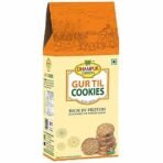 Dhampurgreen Jaggery Gur Til Cookies Biscuit, 200G | Gur Gud Bakery Cookies Biscuit, Healthy Snacks - Fast UK Delivery - Image 2