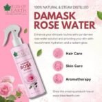 Bliss of Earth Damask Rose Water Spray For Face & Skin, 100% Pure Organic Hydrosol, Soothing Facial Toner, Natural Aromatherapy Mist for Skin and Hair Care, 200ml - Fast UK Delivery - Image 3