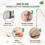 Zandu Copper Tongue Cleaner (Pack of 2) :An Anti-Microbial Tongue Cleaner for Managing Oral Health | Reduces Bad Breath & Supports Digestive Health | Comfortable & Flexible Handle | Easy & Safe to Use - Fast UK Delivery - Image 7