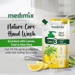 Medimix Ayurvedic Nature Fresh Hand Wash Refill With Lemon, Tulsi & Aloe Vera For Soft & Odour-Free Hands 175ml | 99.9% Germ Protection | Shop Herbal | Natural | Soap-free | 100% Vegan (Pack of 2) - Fast UK Delivery - Image 4