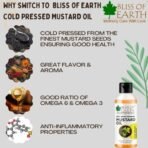 Bliss of Earth Mustard Oil for Hair, 100% Pure Organic & Hexane Free, Organic Mustard Oil, Cold Pressed, Baby-Friendly, Antibacterial, 100ml, Mustard Scent, - Fast UK Delivery - Image 4