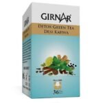 Girnar Detox Green Tea - Desi Kahwa| 36 Tea Bags in Each Pack| Pack of 2 + Green Ilayachi 25g - Fast UK Delivery