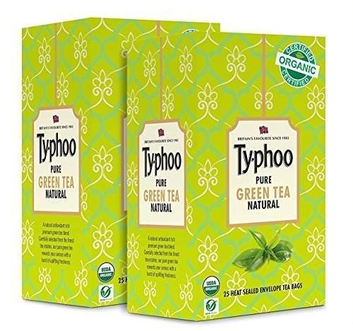 uk51juUWx8mOL-1.jpg Typhoo Organic Pure Green Tea Naturel, 25 Tea Bags (Pack of 2) - Fast UK Delivery - Image 1