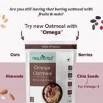 Neuherbs Omega Oatmeal with Berries,Nuts & Seeds 400 g (Loaded With 12.40g Protein) | Chia, Almonds, Oats & Berries | Diet Food for Weight Loss | Wholegrain Cereal | Breakfast Food | Protein Oats - Fast UK Delivery - Image 4