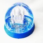 Taj Mahal Showpiece in Water and Glitters-Blue - Fast Shipping to USA & Canada