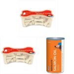 Drools Absolute Calcium Bone Jar, Dog Treats - 40 Pieces (600g) & Absolute Calcium Bone Jar, Dog Treats - 20 Pieces (300 g) & Absolute Salmon Oil Syrup - Dog Supplement, 150 ml - Fast UK Delivery