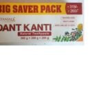 Patanjali Ayurved Dant Kanti Natural Big Saver Pack 200g+200g+200g, Tightens Gums, Fight germs - Save 55/- - Fast UK Delivery