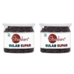 Shadani Gulab Supari - 100g Can (Pack of 2) | Sweet Rose-flavoured Betel Nut Delight - Fast UK Delivery