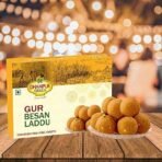 Dhampurgreen Gur Besan Laddu Ladoo, 500 grams | Indian Sweets | Gur Mithaai | Jaggery Sweets | Laddo Mithai Sweets Gift Box | Besan Sweet - Fast UK Delivery - Image 4
