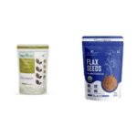 Neuherbs Raw Unroasted Chia Seeds with Fibre - 200g and Raw Unroasted Flax Seeds with Fibre and Omega-3 Rich 400g - Fast UK Delivery