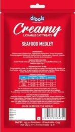 Drools Creamy Lickable Cat Treat Seafood Medely (Pack of 5 Pouches, 375g), All Life Stages - Fast UK Delivery - Image 3