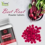 Holy Natural Beet Root Tablet - 120 Tablets | (500 mg/tab) 1000 mg per serving | Rich in Calcium, Iron, Potassium, Vitamin B9 & Manganese | Take Daily, With meal, 2 tab/day. - Image 4