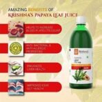 KRISHNA'S HERBAL & AYURVEDA Papaya Leaf Juice-1000 Ml Fresh Papaya Leaves Helps To Boost Platelets Count - Fast UK Delivery - Image 5