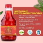 Dhampurgreen Rose Strawberry Mocktail Cocktail, Makes 10-12 Drinks Each Bottle, 300Ml Pour Add Stir & Sip Syrup For Cocktails Mocktails/Non Alcoholic Beverage - Fast UK Delivery - Image 6