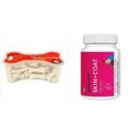 Drools Absolute Calcium Bone Jar, Dog Treats-20 Pieces (300 Gm) & Absolute Skin + Coat Tablet- Dog Supplement, 50 Pcs - Fast UK Delivery