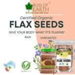 Bliss of Earth Organic Flax Seeds, 600g Pack, Raw Whole Flaxseed for Cooking and Baking, High in Omega-3 Fatty Acids, Gluten-Free, Non-GMO, Rich Source of Fiber and Protein, Superfood for Health - Fast UK Delivery - Image 3