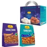 Haldiram's Nagpur Sweet Wonder 1kg, Chana Choor (200gm), Chana Nuts (200gm) Combo - Fast UK Delivery