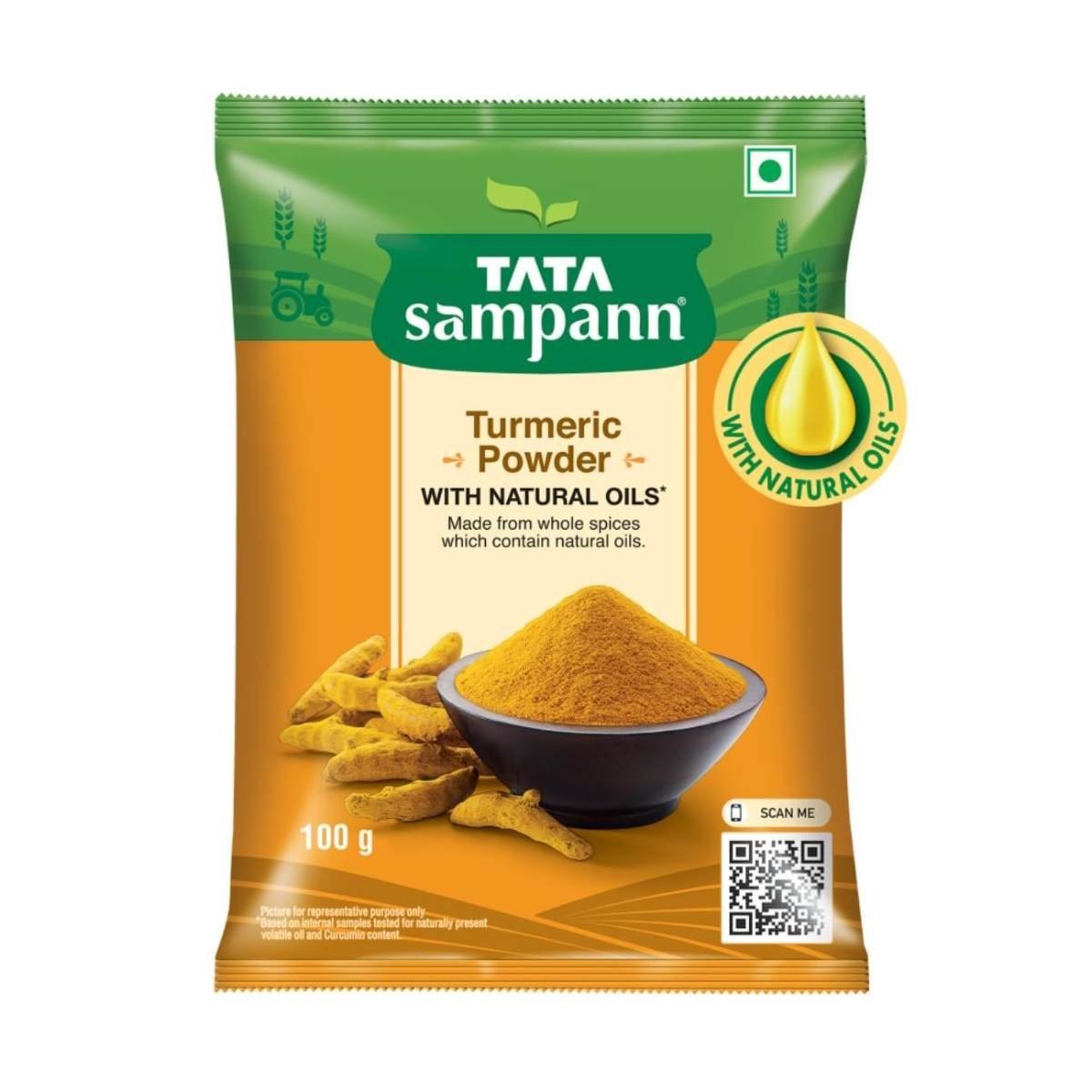 uk610NjLYAm4L-1.jpg Tata Sampann Turmeric Powder With Natural Oils, 100g, Haldi Powder - Fast UK Delivery - Image 1