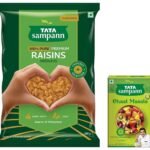 Tata Sampann Pure Raisins Seedless | Kishmish | Source of Potassium | Hand-picked Dry Fruits | 500g Value Pack & Tata Sampann Chaat Masala with Natural Oils, Crafted by Chef Sanjeev Kapoor, 100g - Fast UK Delivery