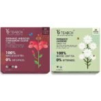 Teabox Organic Hibiscus Cinnamon Clove Green Tea Bags 50 pcs & Teabox Organic Jasmine Green Tea 25 Teabags | Sourced From Madurai | For Calm Mind and Relaxation - Fast UK Delivery