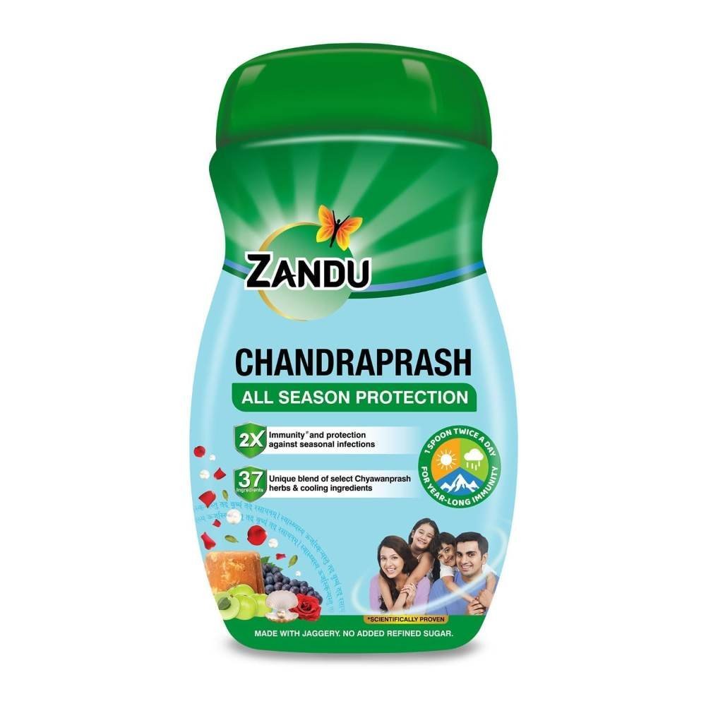 uk612GHlSV0bL-1.jpg Zandu Chandraprash 900g | 2X Immunity Booster without Heat, All Season Protection Chyawanprash |Blend of 37 Ingredients | Made with Jaggery, No Added Refined Sugar - Fast UK Delivery - Image 1