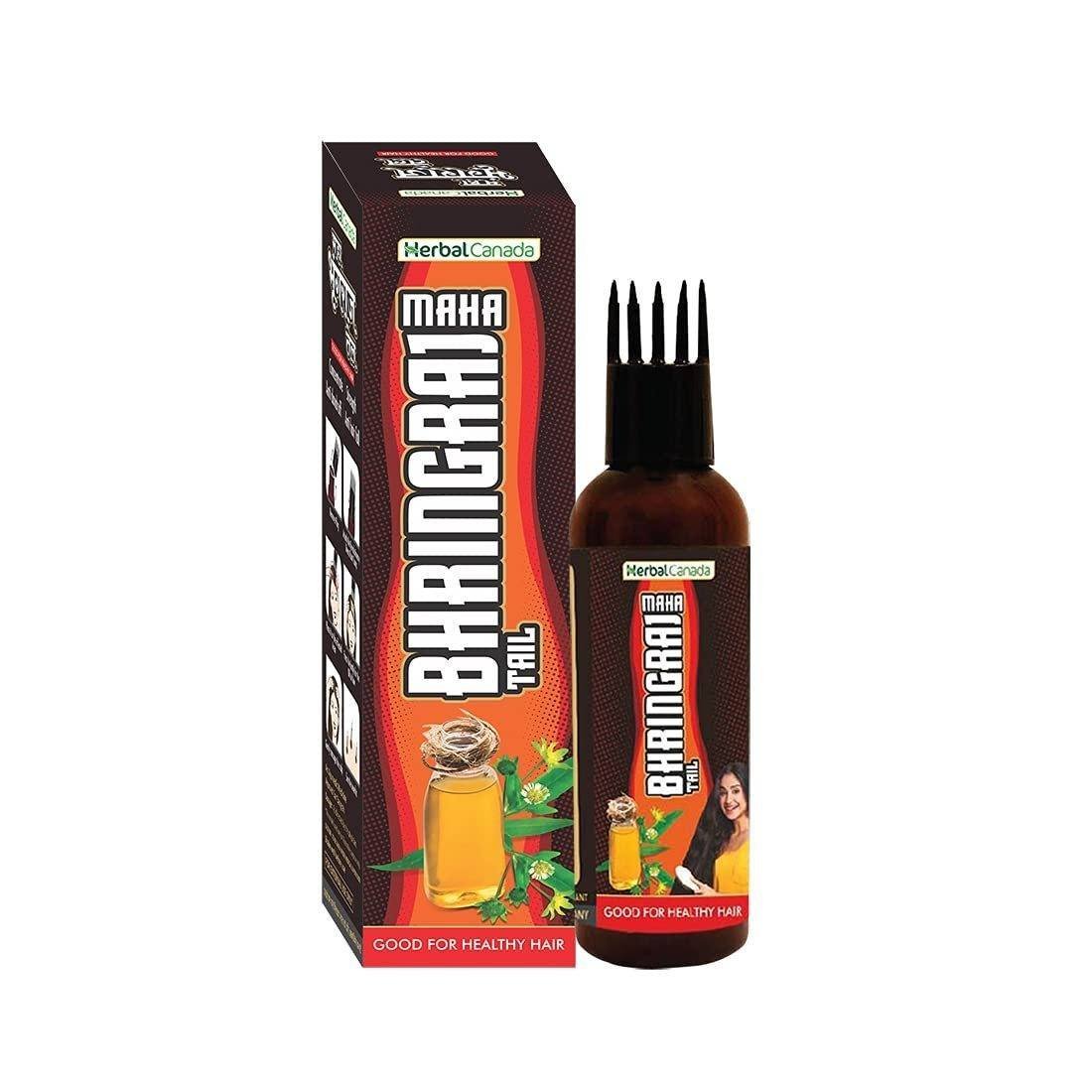uk612ssrvrXoL-1.jpg Herbal Canada Maha Bhringraj Oil | Pack Of 3 | Hair Strength | Anti Dandruff | Anti Hairfall (100ML) - Image 1