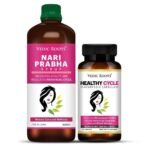 VEDIC ROOTS PCOS PCOD Care | Delayed Irregular Periods Care Tonic & Capsule | Leucorrhoea Periods Pain Relief Medicine |Ayurvedic Nari Prabha Syrup & Healthycycle Capsule AYUSH Approved - Fast UK Delivery