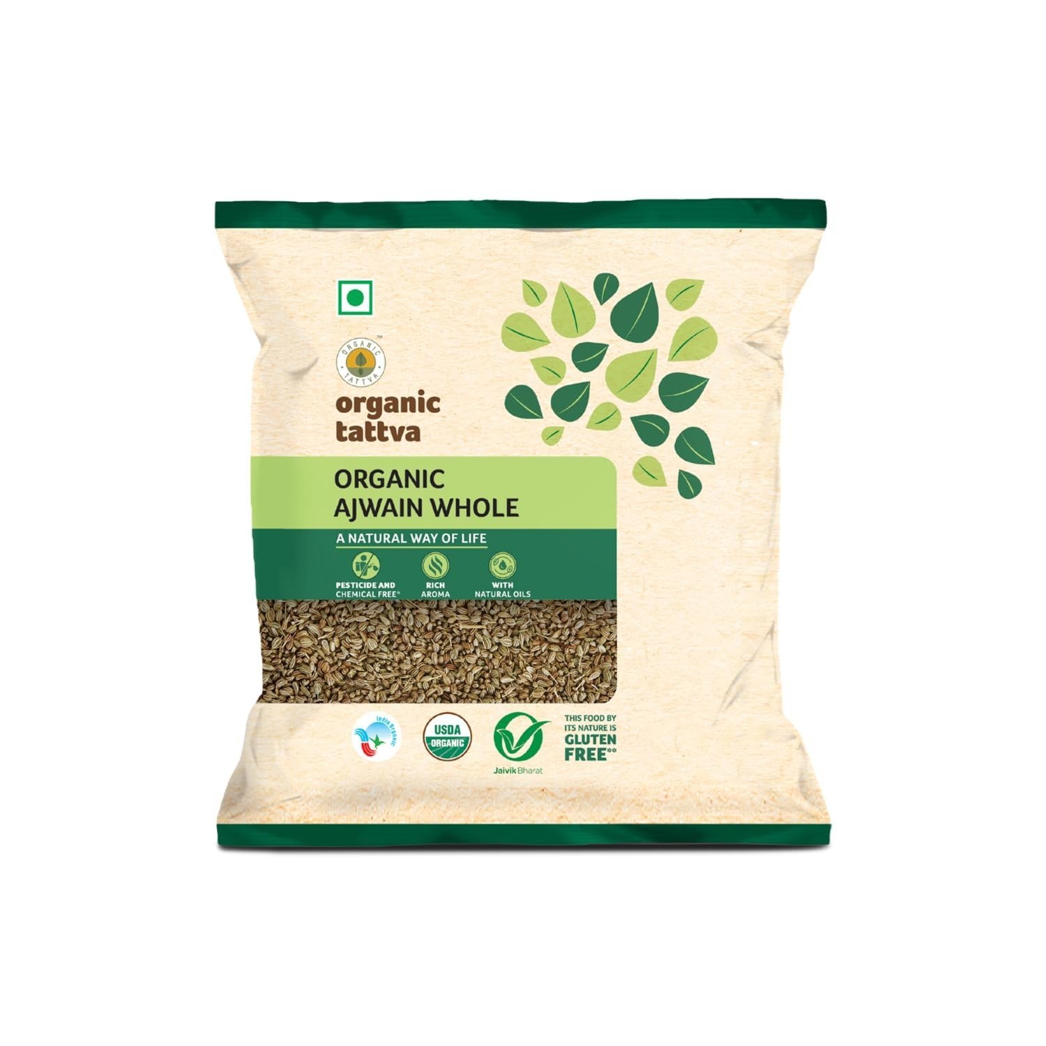 uk613Kw0HaeML-1.jpg Organic Tattva, Organic Gluten Free Ajwain Whole - 100 Gram | Quality Ajwain, Naturally Processed, from Farm Picked Fresh Seeds - Fast UK Delivery - Image 1