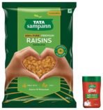 Tata Sampann Pure Raisins Seedless | 500g Value Pack & Tata Sampann Hing (Bandhani Hing), 50g - Fast UK Delivery