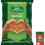 Tata Sampann Pure Raisins Seedless | 500g Value Pack & Tata Sampann Hing (Bandhani Hing), 50g - Fast UK Delivery