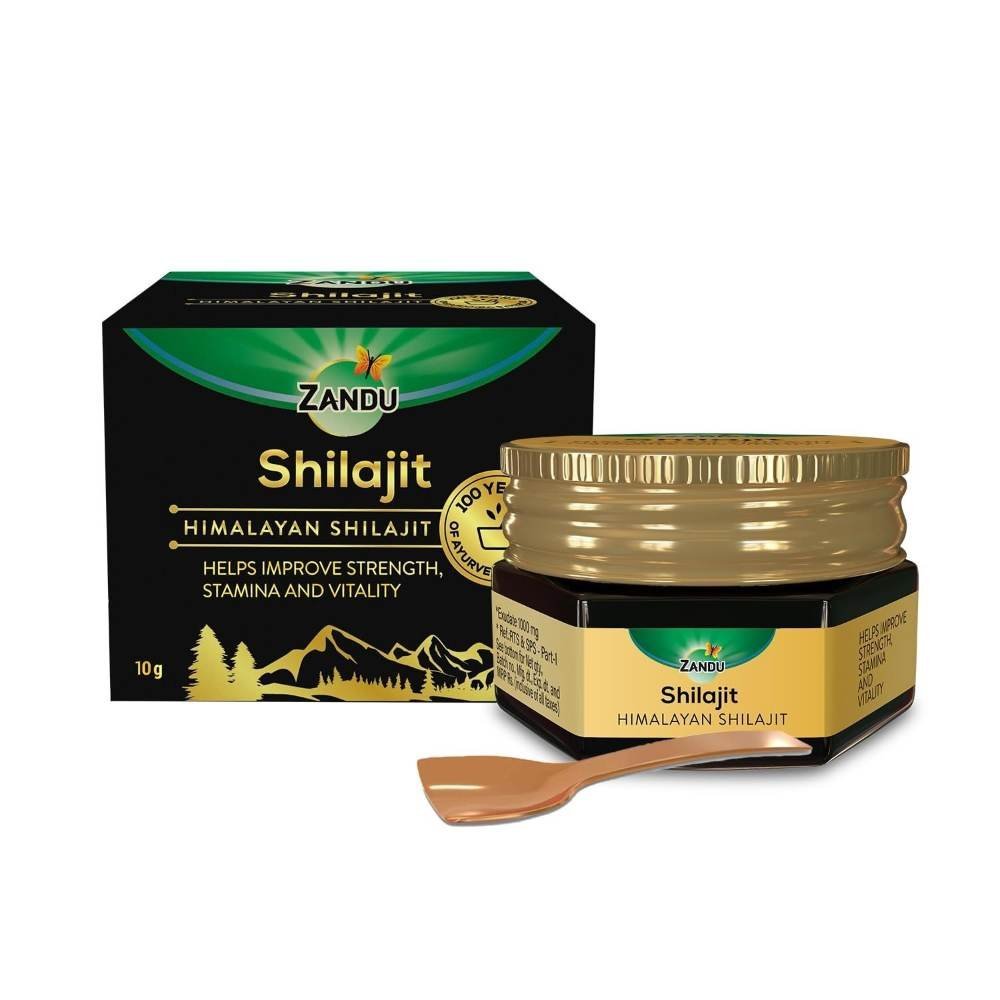 uk615OHjR6j4L-1.jpg Zandu Pure Himalayan Shilajit Resin| Natural & Ayurvedic| Helps Enhance Strength & Stamina | Maintains Overall Holistic Wellness- 10 g - Fast UK Delivery - Image 1
